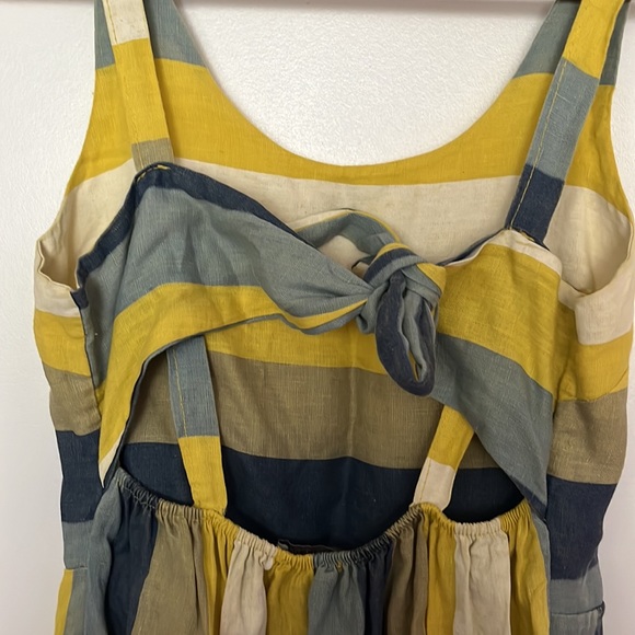 VIOLA BORGHI | Striped 100% Linen Dress Sz M - Picture 4 of 5